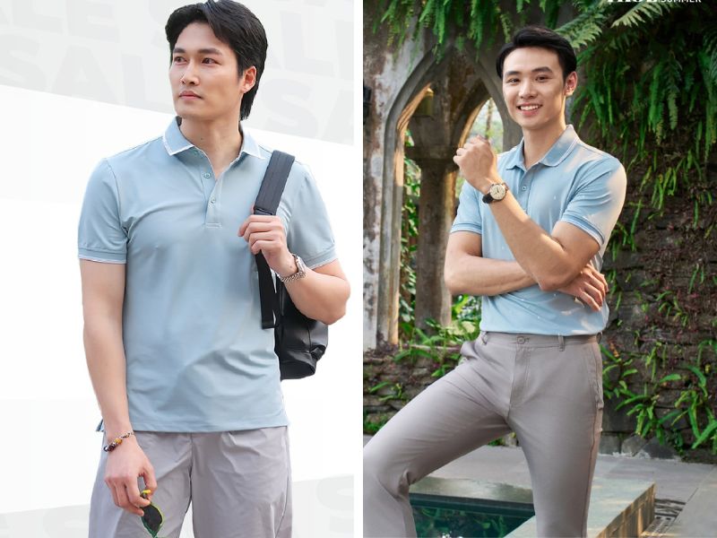 Mẫu áo Polo Connect làm từ vải cotton 60s của 5S Fashion 