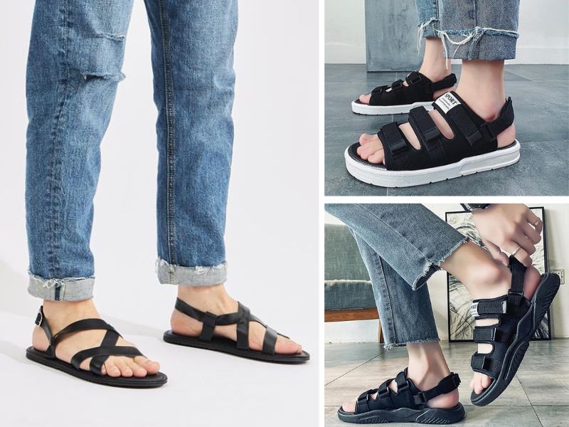 Quần bò nam phối sandals