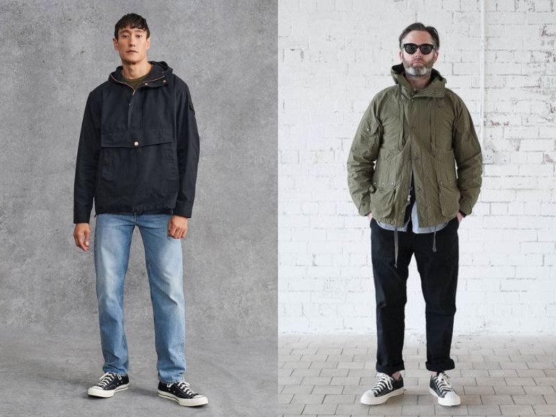 Áo khoác bomber phối cùng giày Converse nam cổ thấp