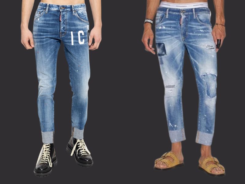 Quần jean nam túi chéo xắn gấu là một mẫu quần mang đến sự trẻ trung 