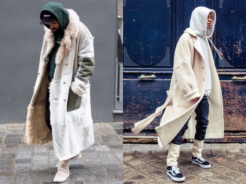 Phối áo khoác lông với áo hoodie toát lên sự độc đáo, cá tính và vô cùng ấm áp