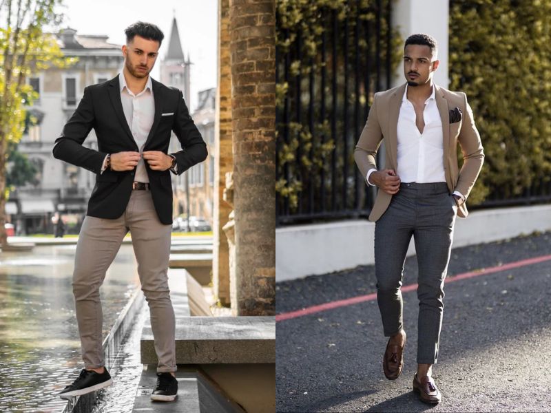 Lịch lãm với áo sơ mi cùng blazer