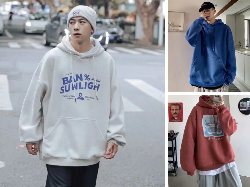 Áo hoodie nam form rộng