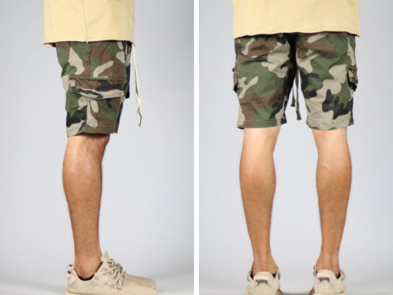 Quần short rằn ri nam Camo Cargo Short