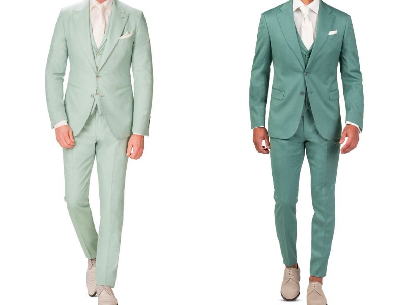 Phối cà vạt trắng với bộ suit nam lịch lãm