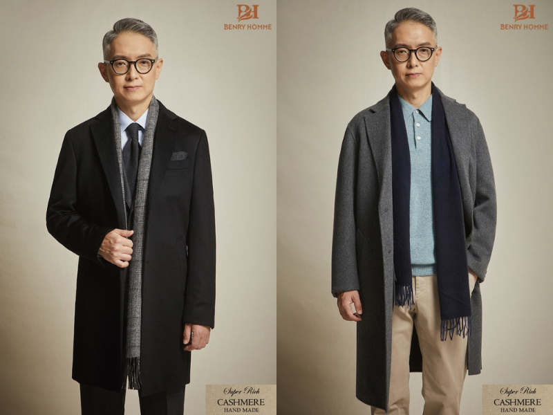 Áo khoác dạ nam trung niên Wool & Cashmere Handmade Benry Homme