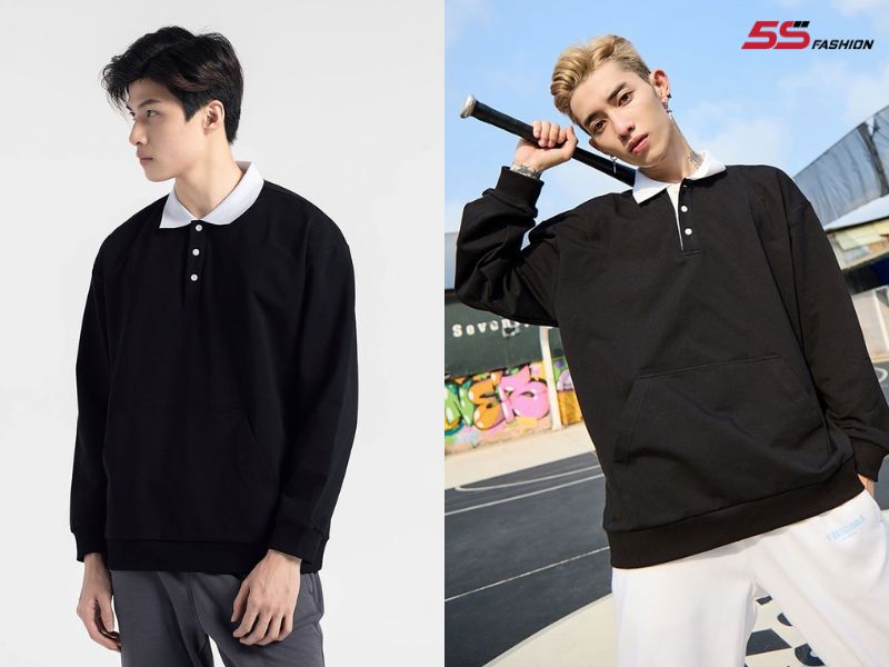 Áo Polo kết hợp với áo sweater trẻ trung dành các bạn học sinh, sinh viên 