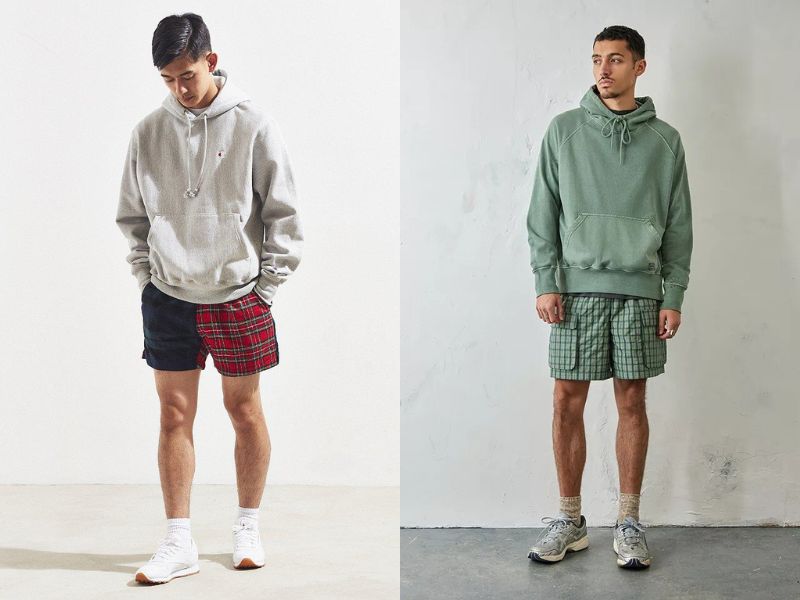 Phối quần caro nam với áo hoodie sẽ tạo nên trang phục thoải mái, năng động nhưng cũng có khả năng giữ ấm cơ thể hiệu quả