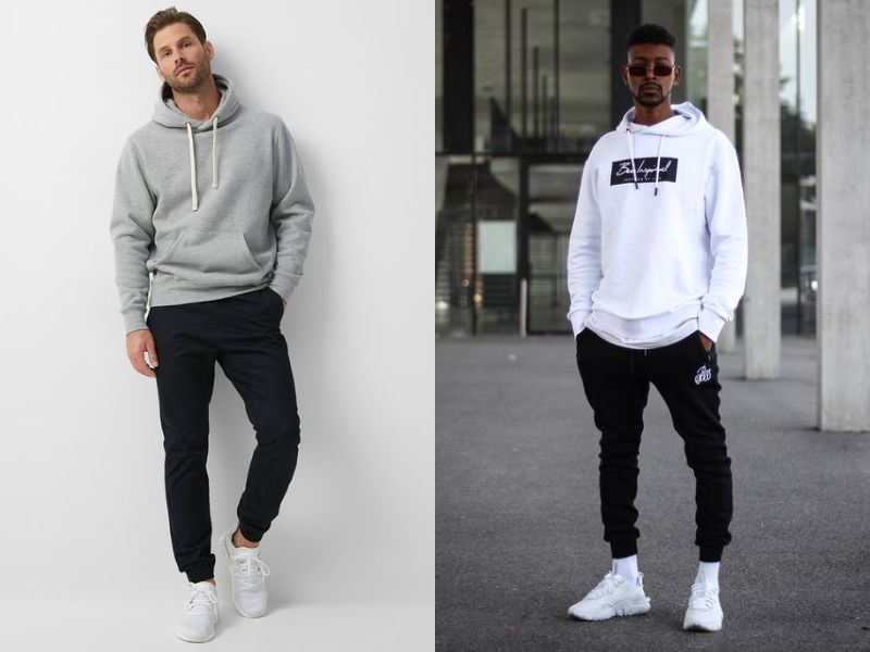 Mặc áo hoodie nam cùng với quần Jogger vô cùng thời trang