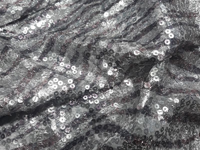 Sequined Fabric With Beads