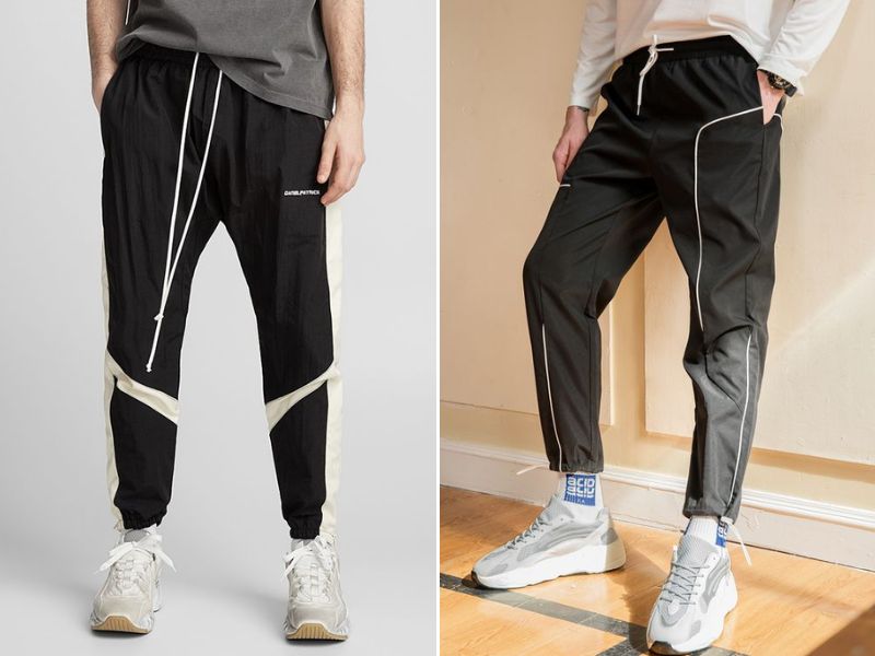 Quần jogger nam vải dù có sọc kẻ