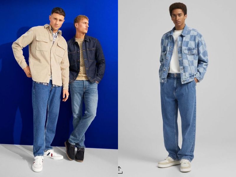 Mặc quần jean vintage nam với áo khoác jacket