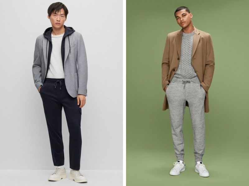 Phối quần jogger với áo blazer