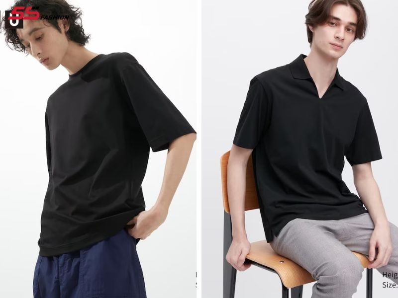 Áo polo đen trơn nam cao cấp từ UNIQLO