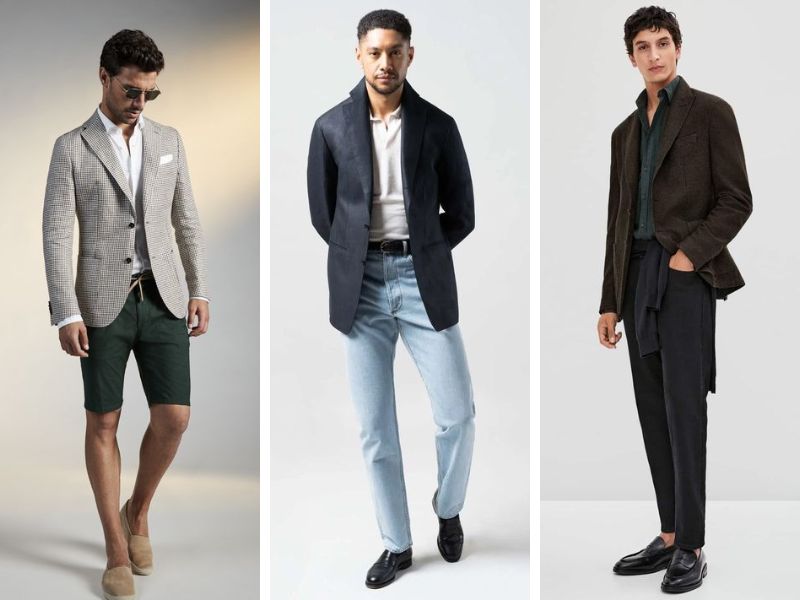 Phối đồ với giày lười da nam và blazer