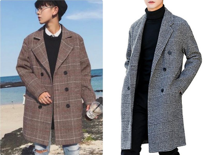 Áo khoác nam Blazer họa tiết dáng dài mang lại vẻ ngoài với phóng khoáng, trẻ trung cho người mặc 