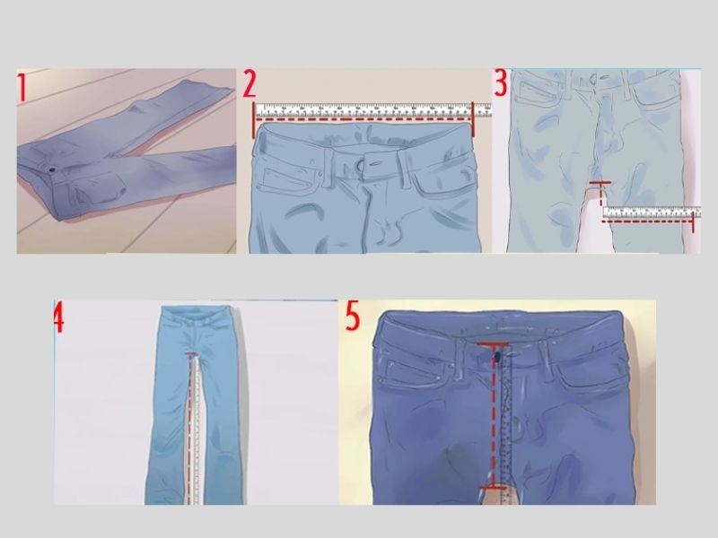 Cách lấy số đo từ quần jean