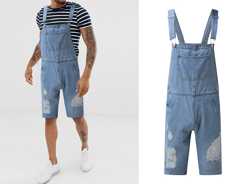 Quần yếm short jean nhà Zhangcuand đơn giản, dễ mặc và dễ phối với áo thun hay áo sơ mi