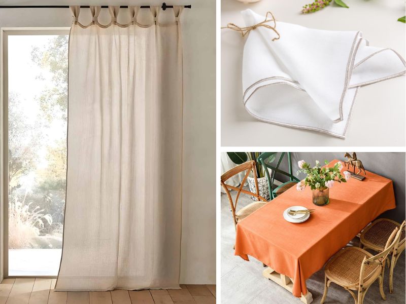 Vật dụng trang trí làm từ vải linen Nhật