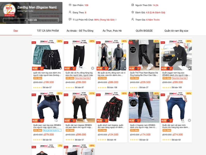 ZenBig Men - Shop bán quần jean nam big size đẹp trên shopee 