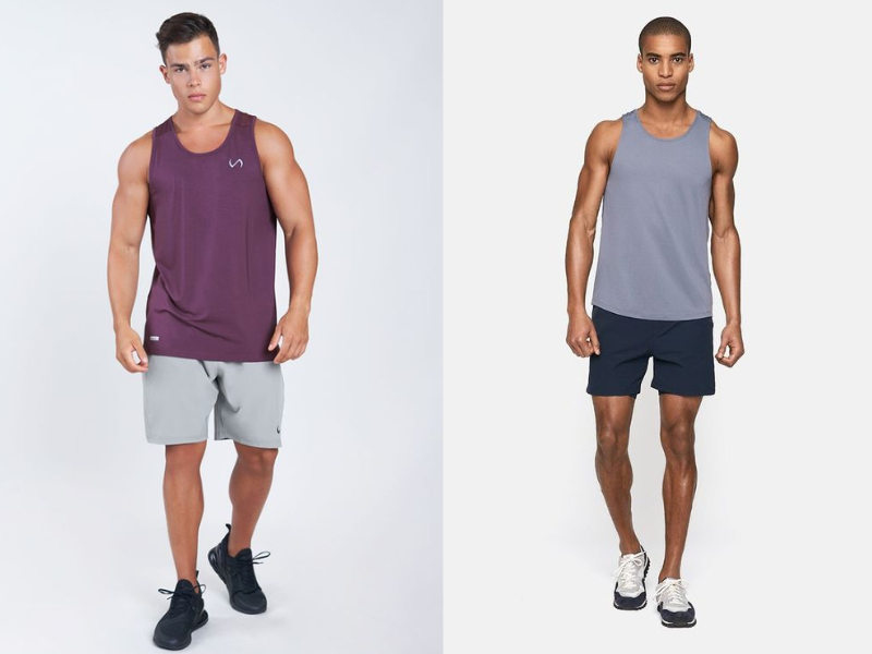 Men'S Gym Outfit Combination Of Tank Top And Shorts Ensures That Any Guy Will Look Good In It