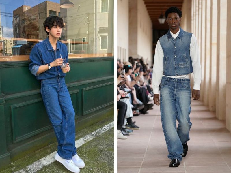 Lựa chọn màu sắc trang phục denim on denim phù hợp với vóc dáng