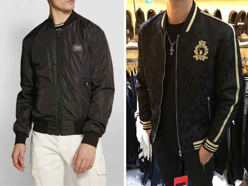 Áo bomber nam Dolce & Gabbana được thiết kế với nhiều hoạ tiết, hoa văn độc đáo