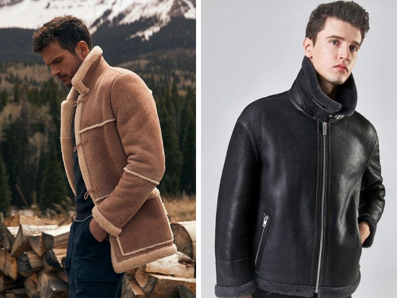 Shearling jacket cổ trụ