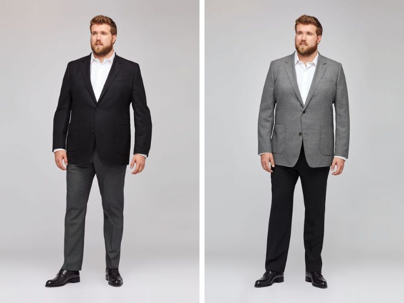 Phối đồ đi tiệc cho người mập cùng áo blazer và quần dài