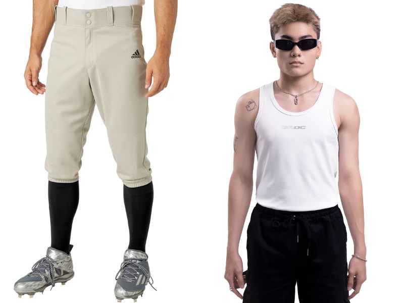 Quần jogger nam lửng phối với áo tank top