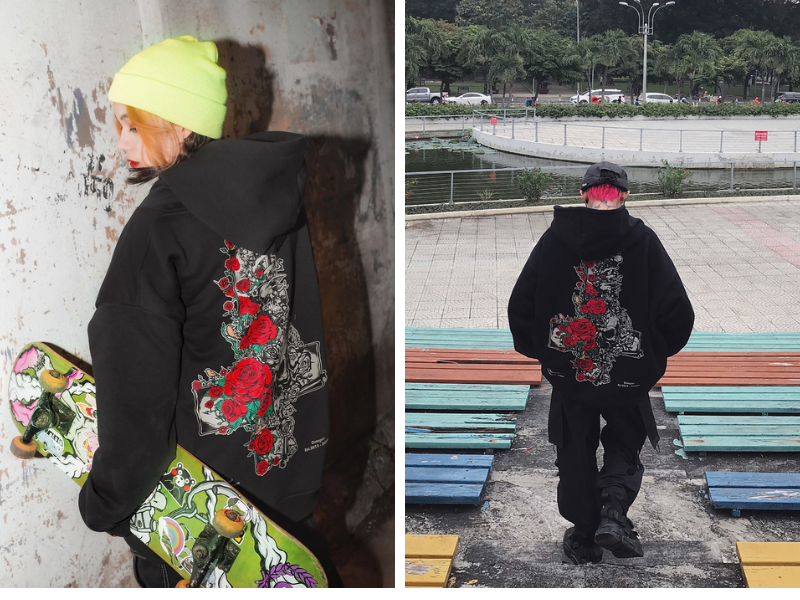 Áo hoodie nam cực chất in hình Flower - Local Brand Reminder