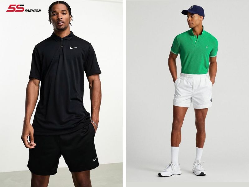 Phối đồ với áo polo thể thao cùng quấn short