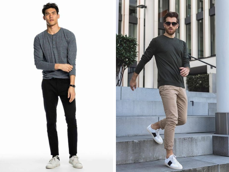 Men'S Fall Outfit With Long Sleeve T-Shirt And Long Pants