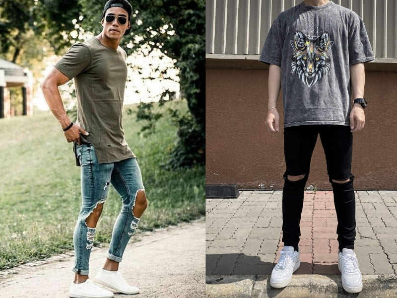 Kết hợp áo thun cùng quần jean Skinny nam