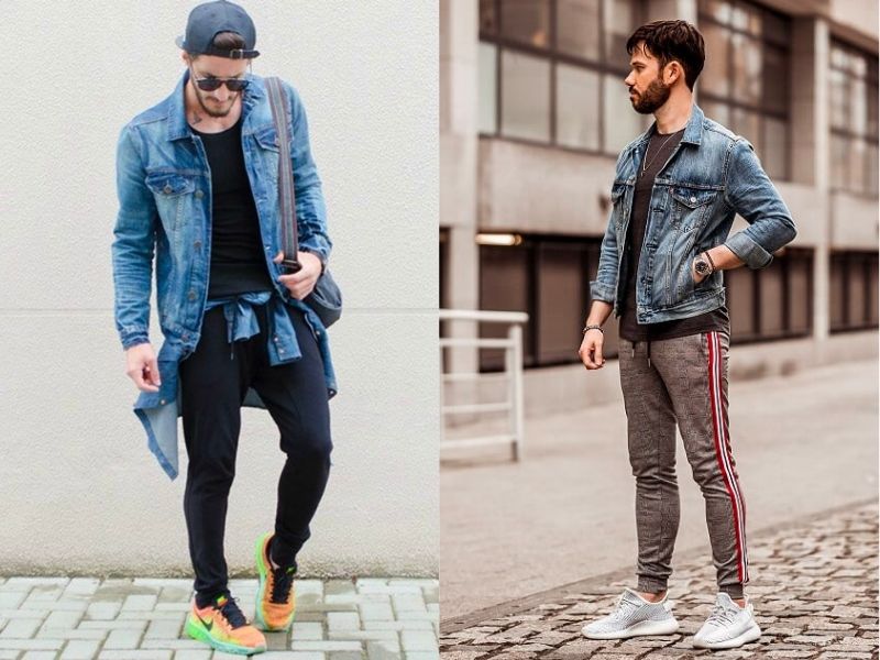 Quần jogger mix với áo khoác denim là bản phối hoàn hảo dành riêng cho chàng trai phóng khoáng và “phong trần"