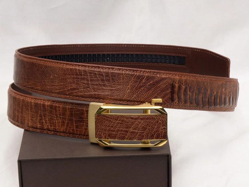 Thắt lưng nam da đà điểu Zeto Leather