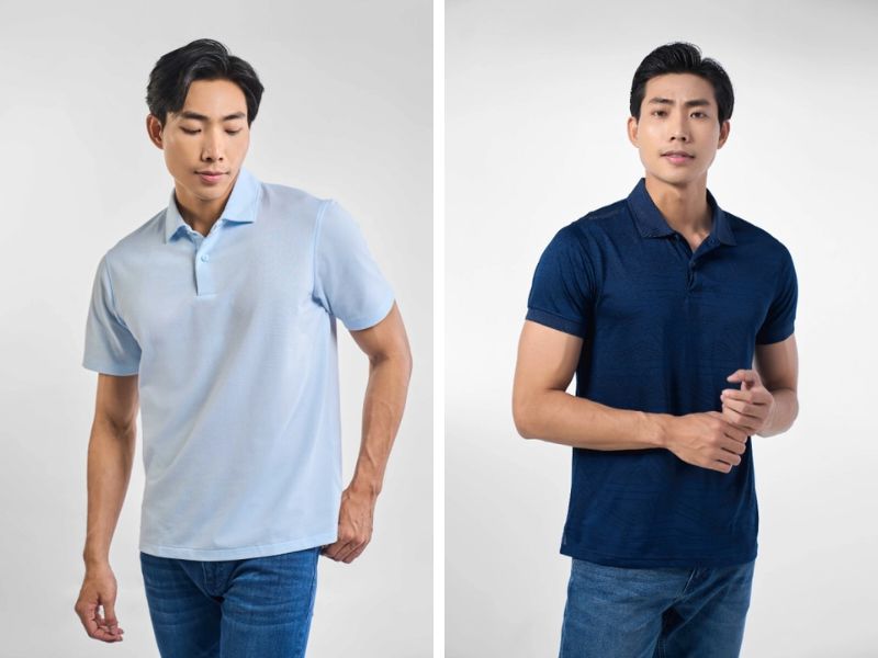 Mẫu áo polo nam màu xanh của Owen