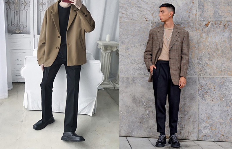 Quần baggy kết hợp áo sơ mi/blazer/vest chính là lựa chọn hoàn hảo cho phái mạnh muốn có set đồ sang chảnh dự tiệc