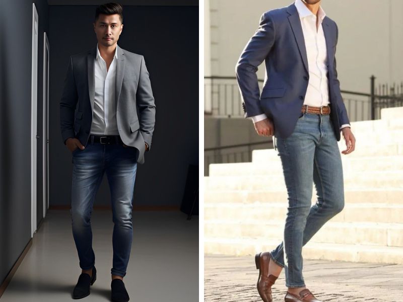 Mix áo vest nam với quần jeans trẻ trung và năng động