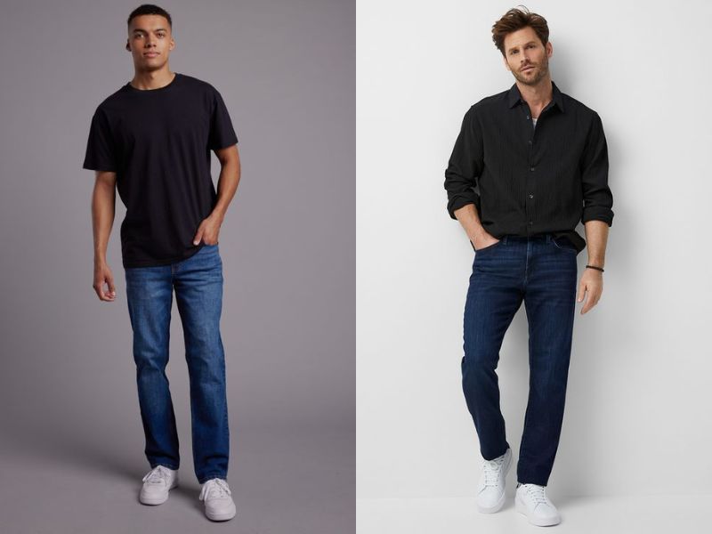 Nam chân vòng kiềng nên chọn quần straight-leg hoặc bootcut