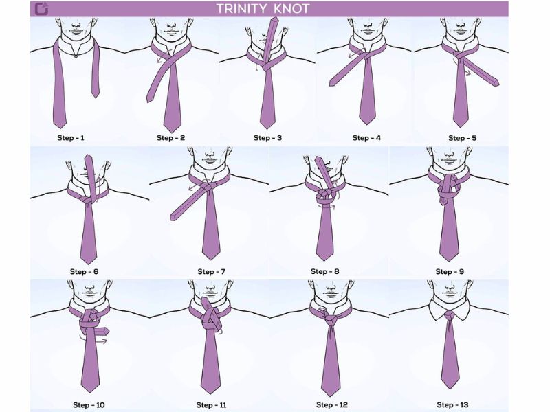 Cách thắt cà vạt chú rể kiểu Trinity Knot