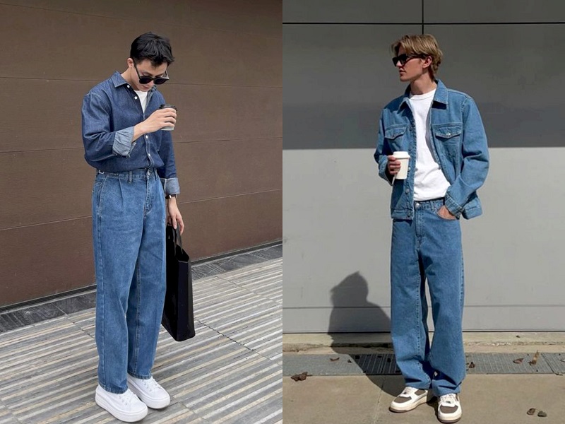 Outfit denim on denim rất thích hợp với các chàng theo đuổi phong cách phóng khoáng