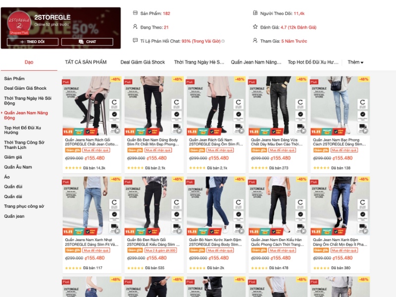 2STOREGLE - Shop bán quần jean nam phong cách trên Shopee