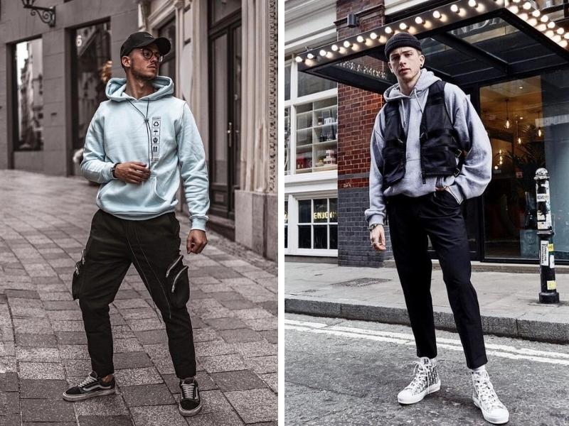 Kết hợp quần track pants với áo Hoodie