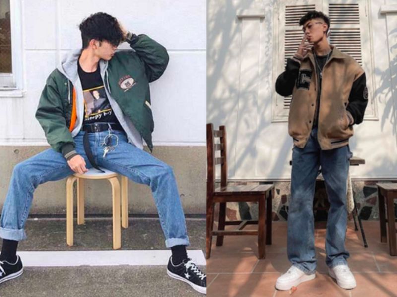 Quần Baggy mix cùng Jacket jean tạo nên một phong cách bụi bặm, đường phố vô cùng cá tính phù hợp để đi chơi, dạo phố 