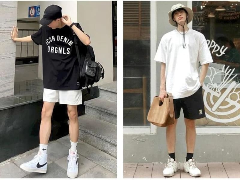 Cách phối đồ với quần short trắng nam